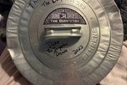 wwf duke the dumpster Droese signed inscribed &amp; used trash can lid