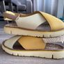 Camper TWINS Women Sandals size 41 Yellow and White Leather, Model K200157-037 Image 3