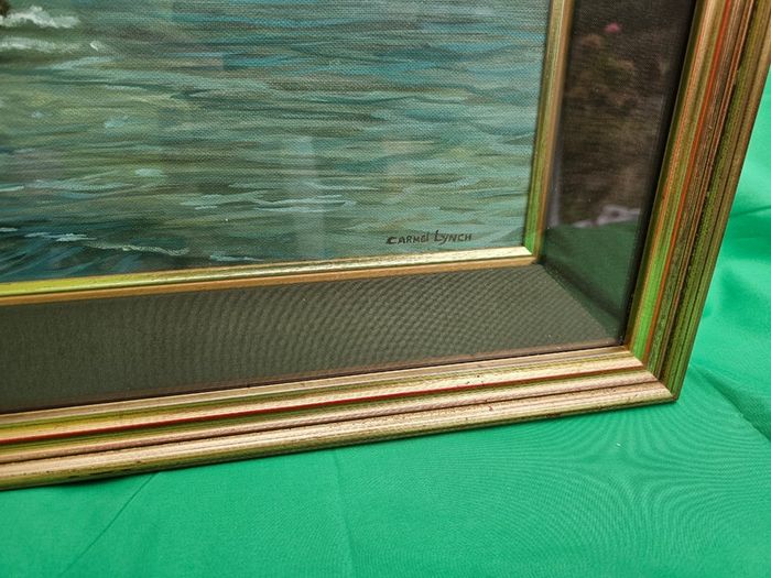 Beautiful Irish Maritime Landscape by Carmel Lynch  Framed Painting on Board