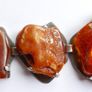 54.4gr giant UNIQUE Baltic Amber Bracelet, SET IN STERLING SILVER 925, Dark Honey Amber Chain and Link Bracelet with natural Inclusions Image 8