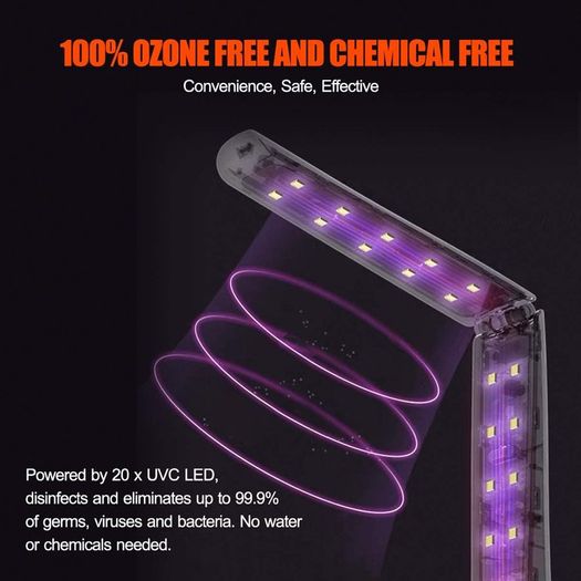 UV Light Sterilizer, 59S Portable UVC Sterilizer 3min Fast Sterilization 99.9% with 20 LED Lamp Beads