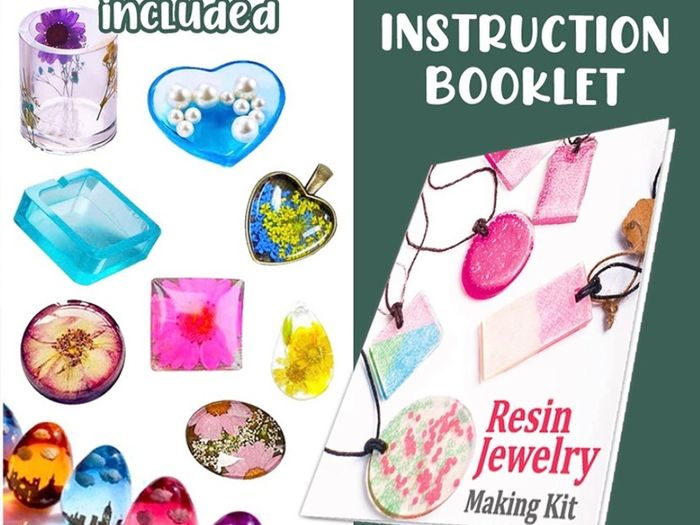 Resin Jewelry Making Kit - Resin Kits for Beginners with Molds and Resin Making Supplies - Silicone Casting Mold, Tools Set and Clear Epoxy Resin for DIY Jewelry Craft (FREE POSTAGE)