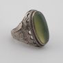 Ancient Handmade Brass With Antique Jade Ring Image 2