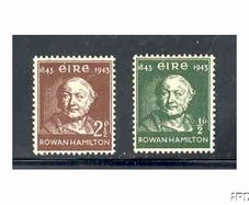 1943 Ireland Rowan Hamilton (Discovered of Quaternions) Commemorative Stamps Mounted Mint