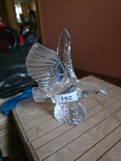CRAZY CHEAP Waterford Crystal Eagle & Waterford Crystal Tralee Bowl & Bronze Metal Art Nouveau period Vintage Large Candelabra - early 1900's