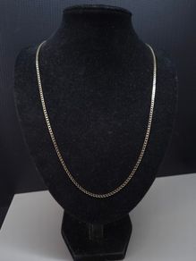 Vintage 9ct Solid Gold Fancy Curb Chain Necklace 60cm 4.17g Hallmarked