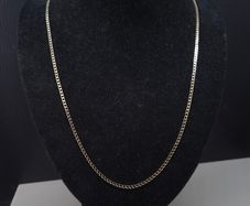 Vintage 9ct Solid Gold Fancy Curb Chain Necklace 60cm 4.17g Hallmarked