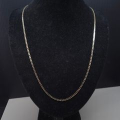 Vintage 9ct Solid Gold Fancy Curb Chain Necklace 60cm 4.17g Hallmarked
