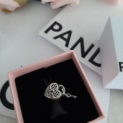New genuine pandora  padlock love you charm and small key