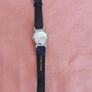 very old manual Foreign watch. Leather strap. Working. Beautiful 15 Jewels manual wind movement Swiss made . Image 9