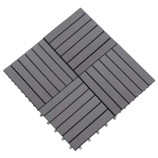 Decking Tiles 10 pcs Grey Wash 30x30 cm Solid Acacia Wood