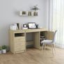 Desk Sonoma Oak 140x50x76 cm Engineered Wood Image 2
