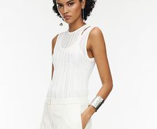 River Island RI Studio White Layered Sheer Vest RRP 74 NEW WITH TAGS