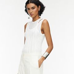 River Island RI Studio White Layered Sheer Vest RRP 74 NEW WITH TAGS