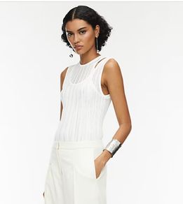 River Island RI Studio White Layered Sheer Vest RRP 74 NEW WITH TAGS