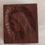 Vintage Hand Carved Wooden Block of Our Lady Image 2