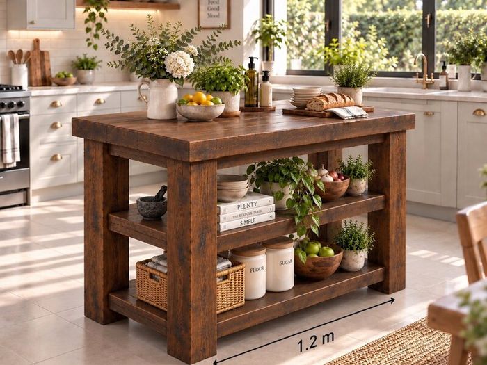 Handmade Rustic Kitchen Island -1200mm