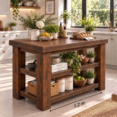 Handmade Rustic Kitchen Island -1200mm