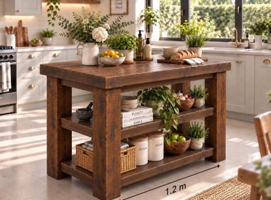 Handmade Rustic Kitchen Island -1200mm