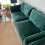 Green Velvet 3 Seater Sofa Image 3