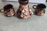 Maldivian Pottery Turkish set, ORIENS, Castle, 600ml, 200ml, Ceramic, Beige/Brown, 3 pieces