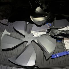 Tesla Model Y Juniper 19 inch Crossflow Wheel Covers - Genuine OEM Set of 4