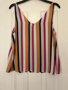 Stripe sleeveless Top