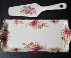 Vintage Old Foley China Sandwich Plate and Server