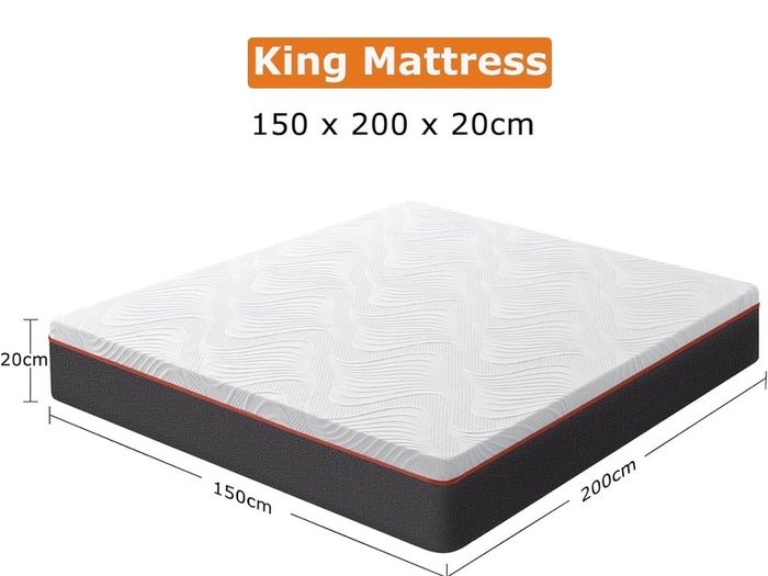 King Memory Foam Mattress, Cooling 5ft Kingsize Mattresses, Medium Firm, with Removable Cover, 150X200X20cm