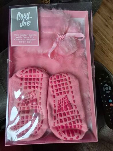 Hot Water Bottle and Slipper Sock Set
