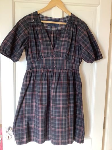 Gorgeous new BNWT Dress by French designer Sessun  M 10 black check cute boho