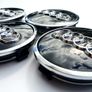 Set/4x 61mm Gloss BLACK 3D AUDI alloy wheel centre caps cap  4M0601170JG3 Hub Cover Image 5