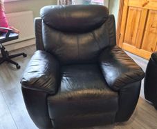 Leather recliner armchair