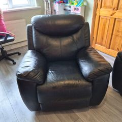 Leather recliner armchair