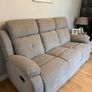 Hailey Biege & Slate Grey Fabric Recliner Sofa Set Image 6