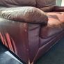 2 Burgundy Leather Sofas Image 5