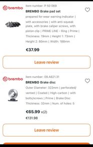 Brembo  Discs/Pads Front