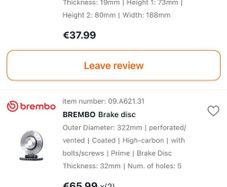 Brembo  Discs/Pads Front