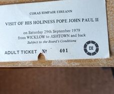 Rail Ticket to popes visit
