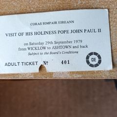 Rail Ticket to popes visit