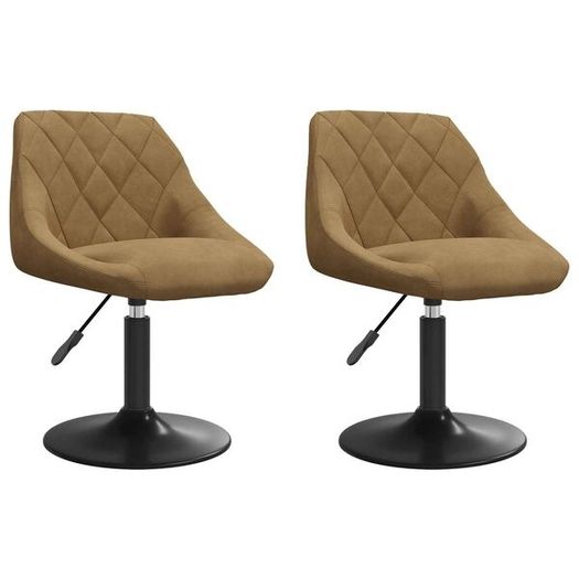 Swivel Dining Chairs 2 pcs Faux leather Brown 46 x 44 x 77.5 cm