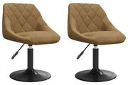 Swivel Dining Chairs 2 pcs Faux leather Brown 46 x 44 x 77.5 cm