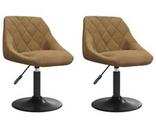 Swivel Dining Chairs 2 pcs Faux leather Brown 46 x 44 x 77.5 cm