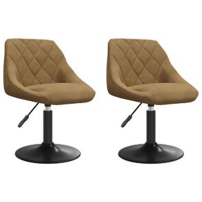 Swivel Dining Chairs 2 pcs Faux leather Brown 46 x 44 x 77.5 cm