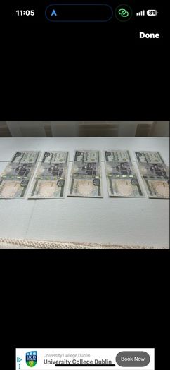 Lot Of 5x Consecutive Egyptian 20 Pounds UNC