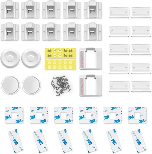 Child & Baby Safety Proof Magnetic Cupboard Locks (10 Locks + 2 Keys), No Screws or Drilling, Protect Your Kids & Toddlers, Bonus Instruction Video