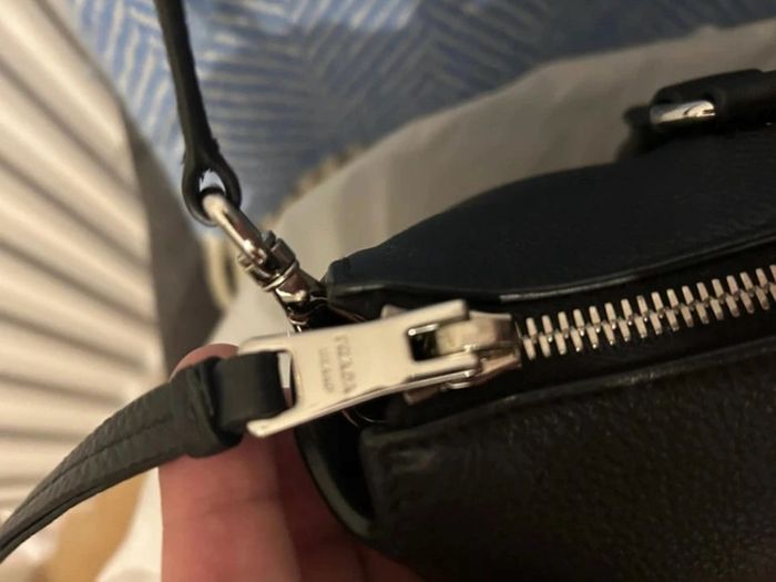 Prada black leather tote