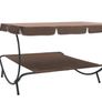 BRAND NEW 200 x 173 x 135 cm Sun Lounger Outdoor Daybed with Awning Beach Chair for Campsite Backyard Furniture Chairs Weather Resistance Image 3