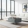 Chester Lux Coffee Table Velvet Rectangle 103x63x45cm with Glass Image 3