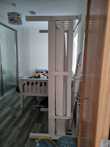 Single bed (with rails) and mattress